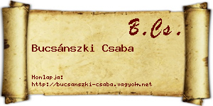 Bucsánszki Csaba névjegykártya
