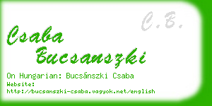 csaba bucsanszki business card
