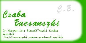 csaba bucsanszki business card